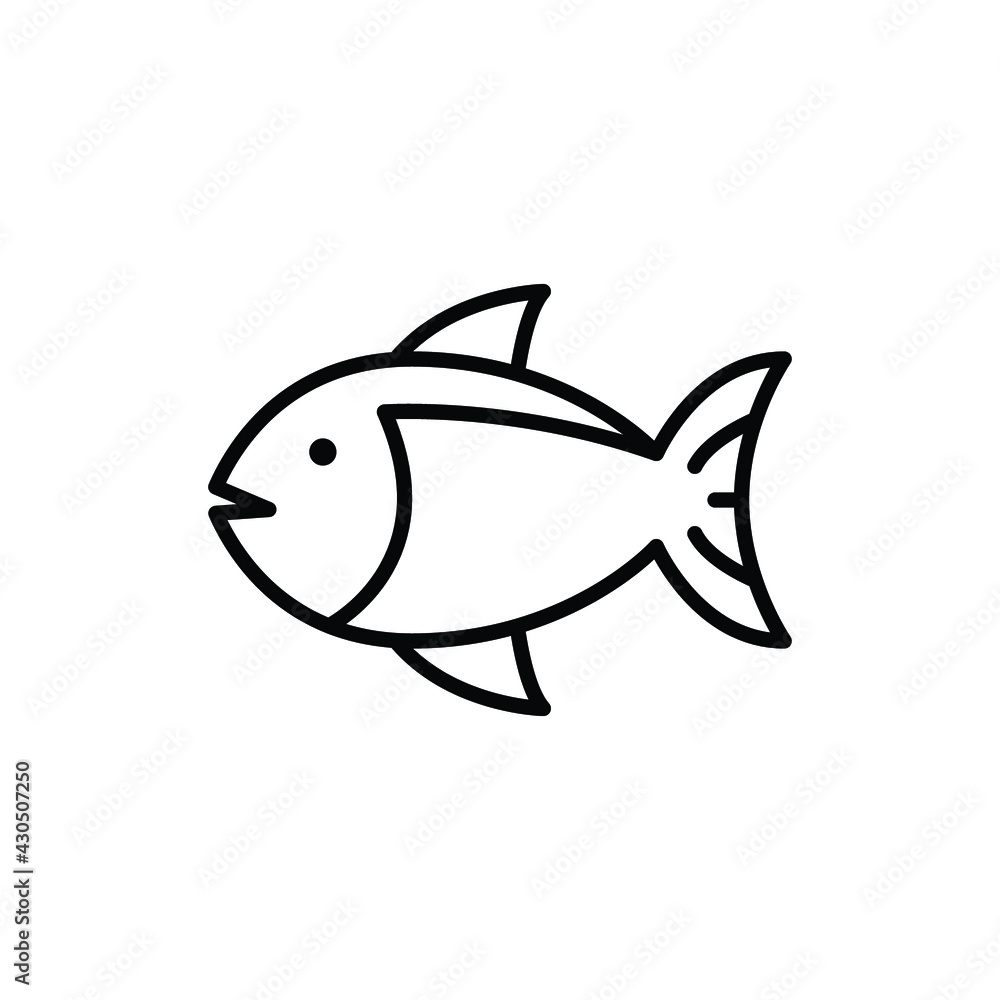 Fish line icon. Simple outline style. Art, life, sea, pisces concept for template design. Vector illustration isolated on white background. EPS 10. Fish line icon. Simple outline style. Art, life, sea, pisces concept for template design. Vector illustration isolated on white background. EPS 10.