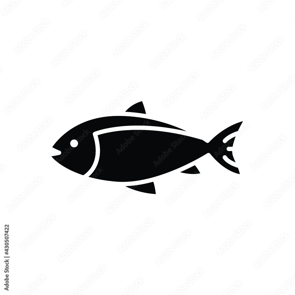 Fish glyph icon. Simple solid style. Art, life, sea, pisces concept for template design. Vector illustration isolated on white background. EPS 10. Fish glyph icon. Simple solid style. Art, life, sea, pisces concept for template design. Vector illustration isolated on white background. EPS 10.