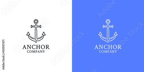 Illustrations of anchor schooling logo design concept