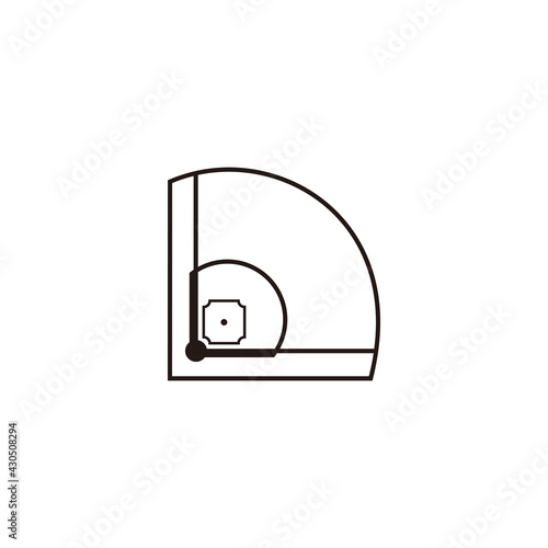 baseball field icon set vector sign symbol