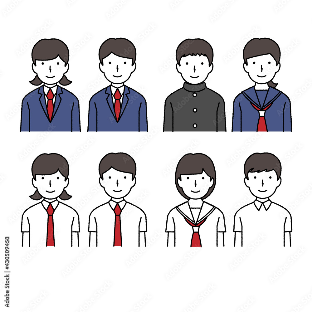 Student illustration set of winter clothes and summer clothes Student illustration set of winter clothes and summer clothes