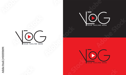 Creative logo for video vlog or channel photo