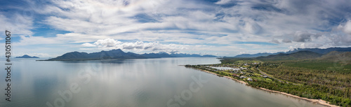 Panoramic view of Cardwell located in Far North Queensland Australia opposite Hinchinbrook Island.