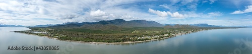 Panoramic view of Cardwell located in Far North Queensland Australia opposite Hinchinbrook Island.