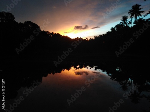 sunset over the river