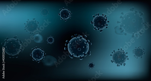 Virus Background. Microbiology vector concept. corona virus 2019-ncov flu outbreak. Microscopic organism. close-up Vector background