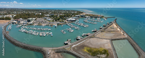 Aerial panoramic views of Hervey Bay marina in Hervey Bay, Queensland, Australia photo