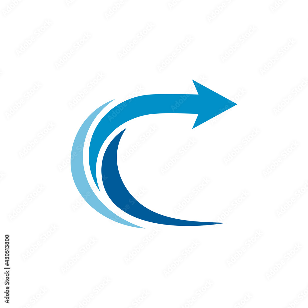 Arrow letter C flat logo template ready for use Arrow letter C flat logo template ready for use