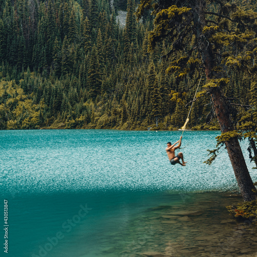 Rope Swinger at Joffre Lake, British Columbia