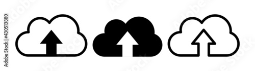  Icon Upload Set Cloud Computing Icon Vector Illustration
