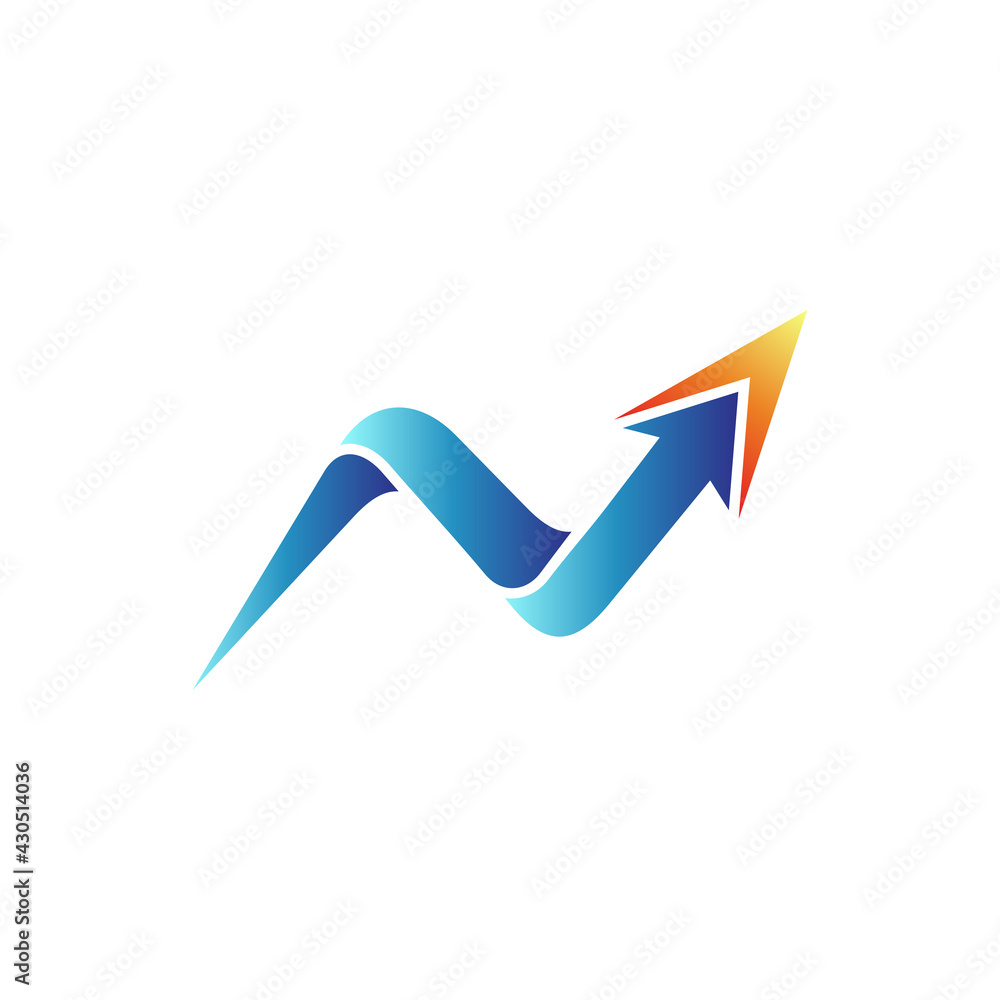 Arrow letter N flat logo template ready for use Arrow letter N flat logo template ready for use