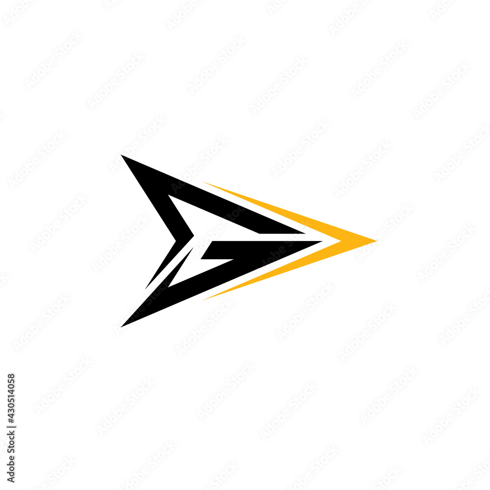 Arrow letter G flat logo template ready for use Arrow letter G flat logo template ready for use