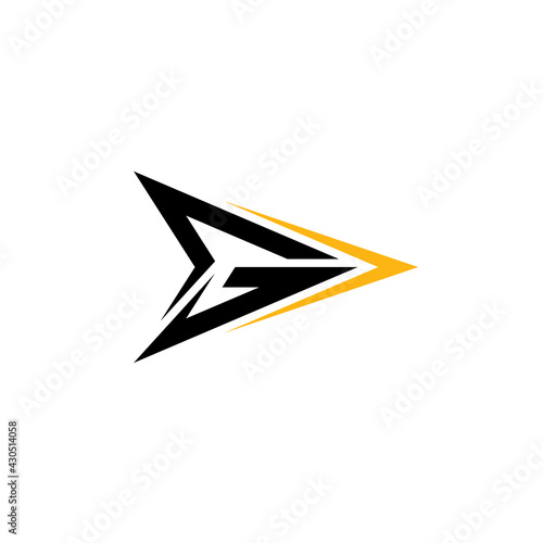 Arrow letter G flat logo template ready for use