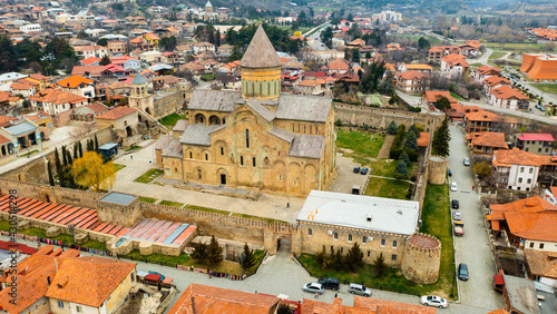 Svetitskhoveli Cathedral. View from above. Mtskheta Georgia