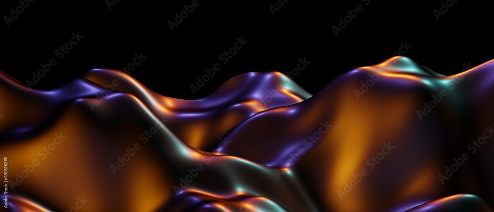 Obraz premium gradient metallic fluid 3d rendering background illustration. Soft metallic colors