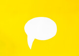 speech bubble isolated on the yellow background. Business concept