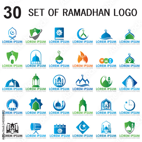 set of ramadan vector , set of muslim logo