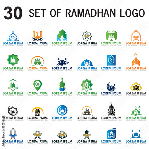 set of ramadan vector , set of muslim logo