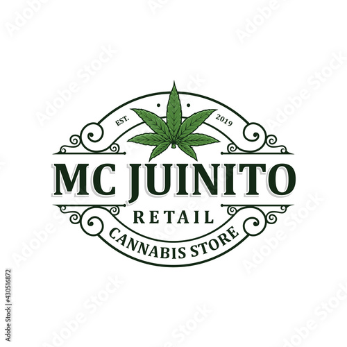 Cannabis retail store logo vector