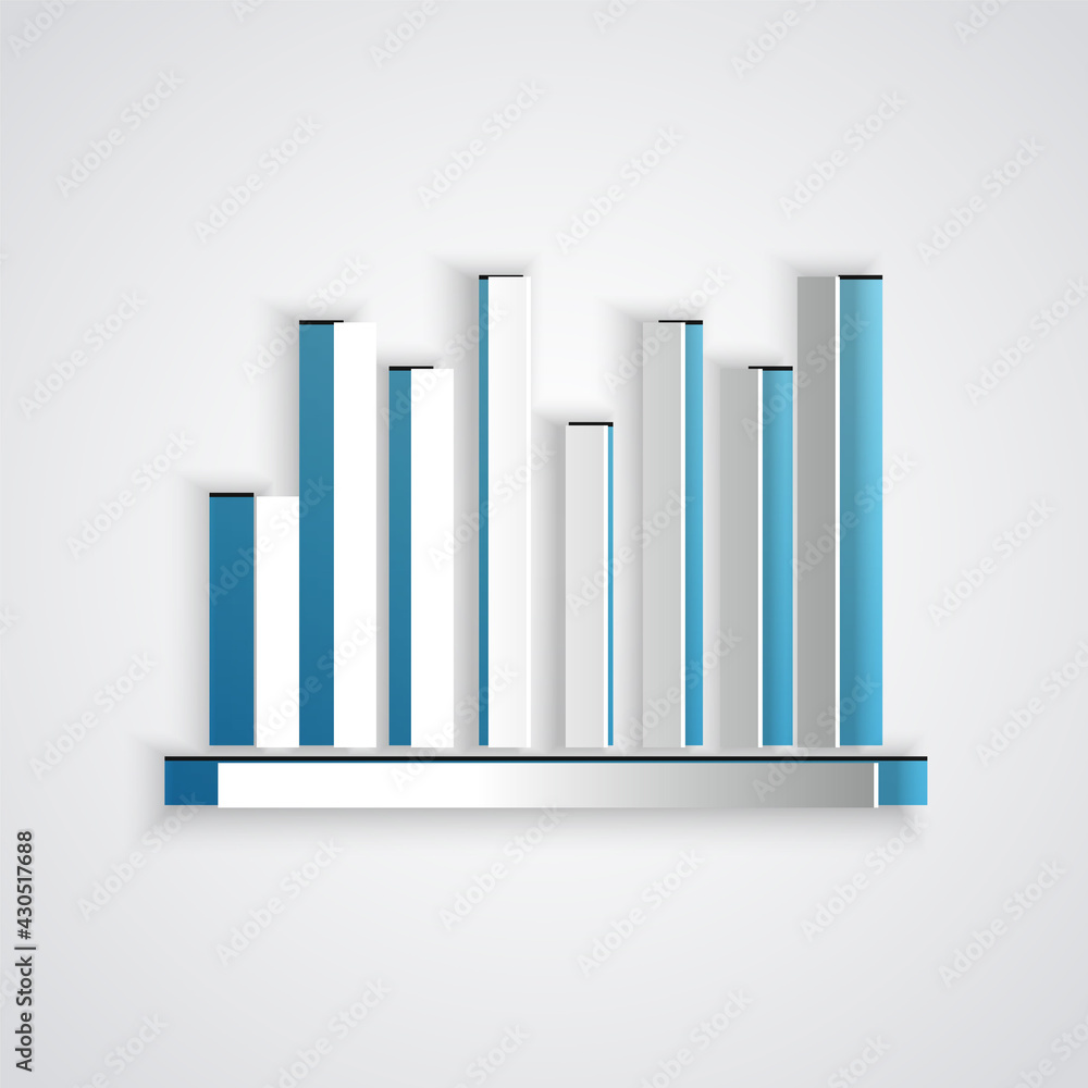 Paper cut Pie chart infographic icon isolated on grey background. Diagram chart sign. Paper art style. Vector Illustration Paper cut Pie chart infographic icon isolated on grey background. Diagram chart sign. Paper art style. Vector Illustration