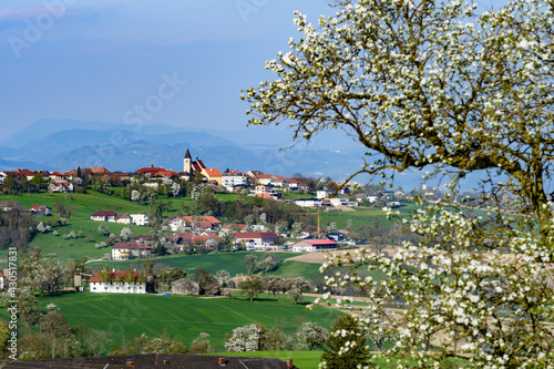 village view of strengberg in the lower austrian region mostviertel photo