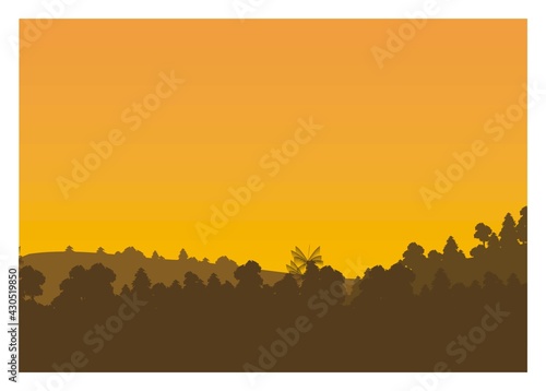 Forest silhouette. Simple flat illustration.