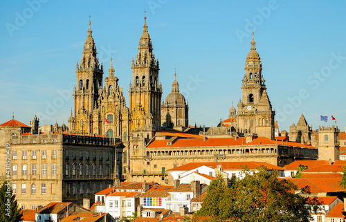 View of the Cathedral of Santiago de Compostela from the Alameda Park - Santiago de Compostela, Galicia, Spain