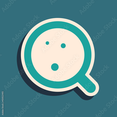 Green Coffee cup icon isolated on green background. Tea cup. Hot drink coffee. Long shadow style. Vector