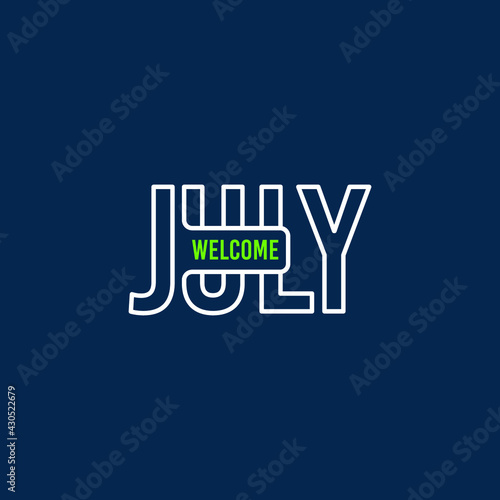 hello july typography design template