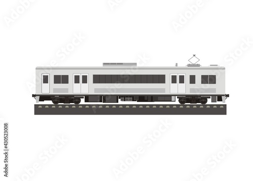 Electric train car. Simple flat illustration.