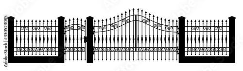 Wrought iron fence, vector illustration design