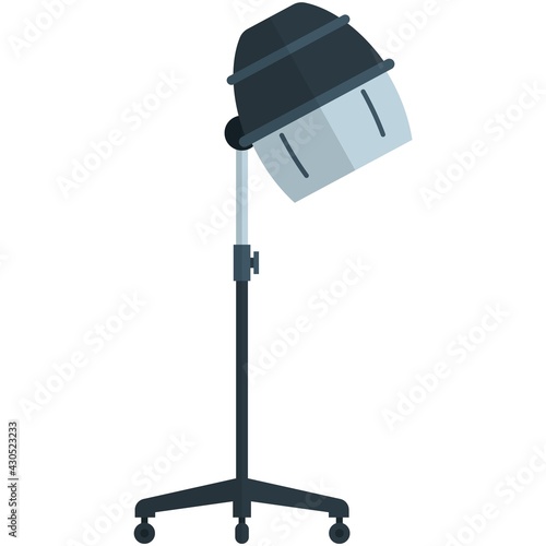 Vintage hooded hair dryer vector icon isolated on white