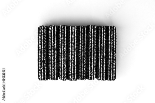 Black wafers isolated on white background.