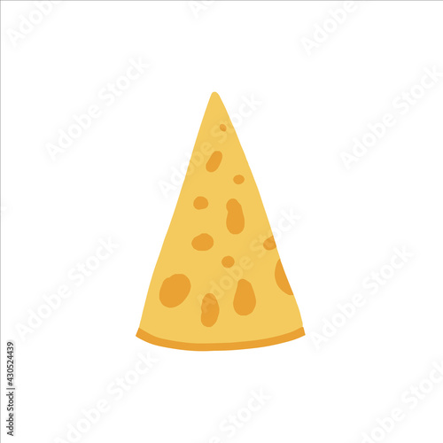 Hand drawn vector illustraction of swiss cheese. Isolated on white background.