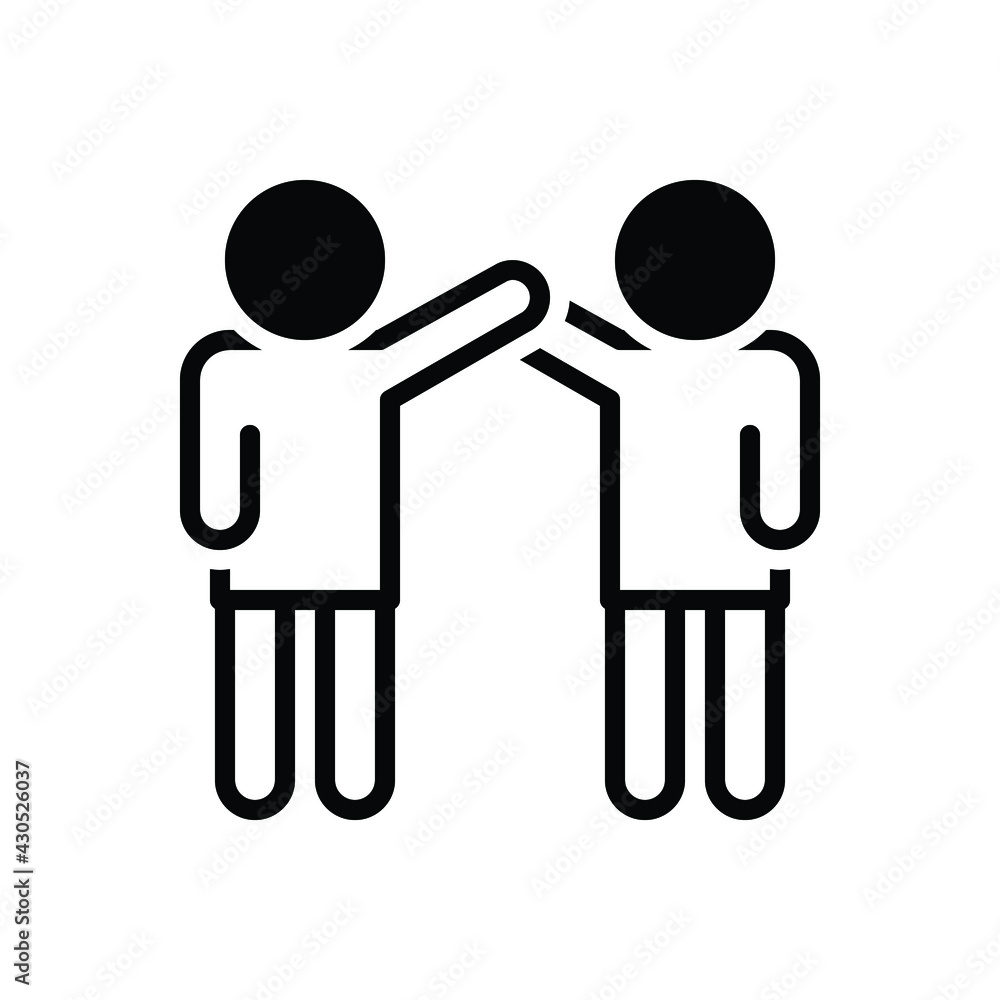 Black solid icon for with along Black solid icon for with along