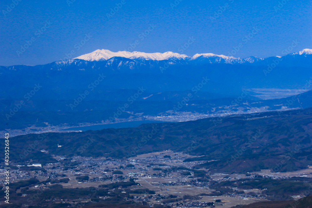 八ヶ岳硫黄岳山頂から　北アルプス乗鞍岳遠景、茅野市、長野県、日本