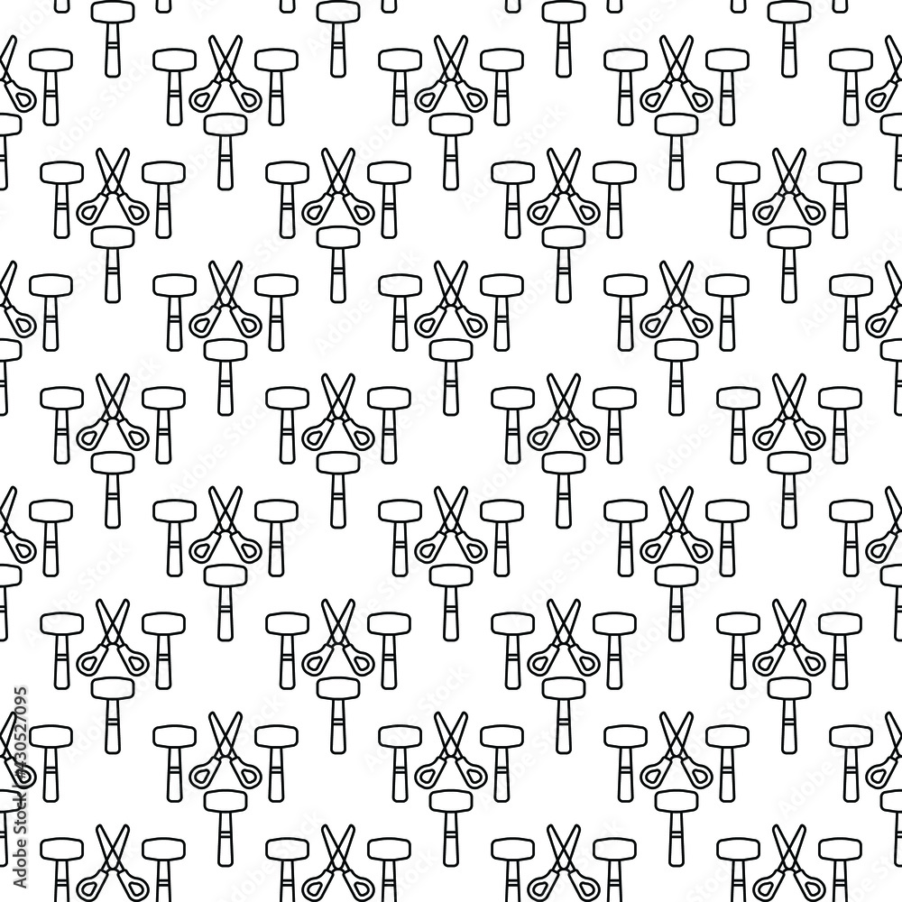 Simple creativity hand crafting tools pattern background with black colour