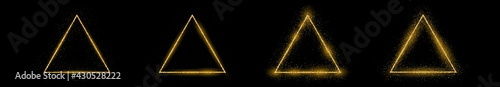 Golden triangle frame with glitter