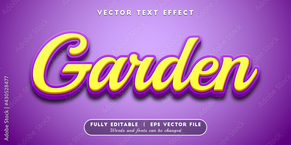 Text Effects 3D Garden, Editable Text Style Text Effects 3D Garden, Editable Text Style