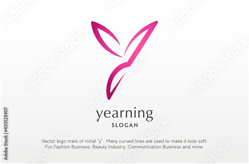 Vector logo mark of initial "y".