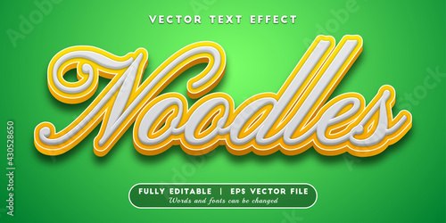 Text Effects 3D Noodles, Editable Text Style