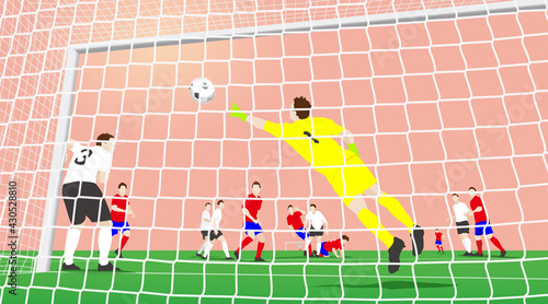 Soccer Goalkeeper to shoot stop. Vector