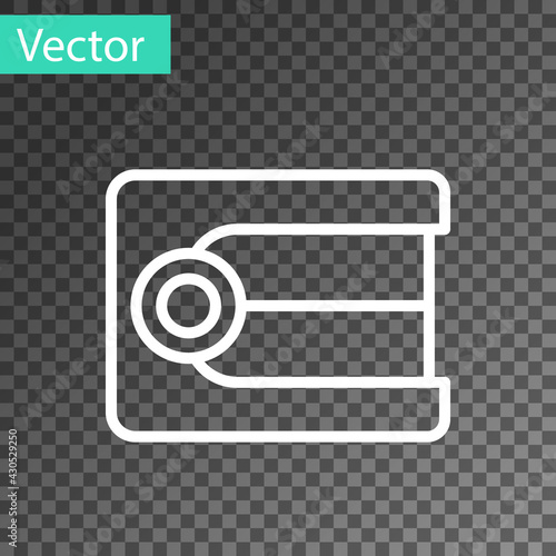White line Dentures model icon isolated on transparent background. Dental concept. Vector
