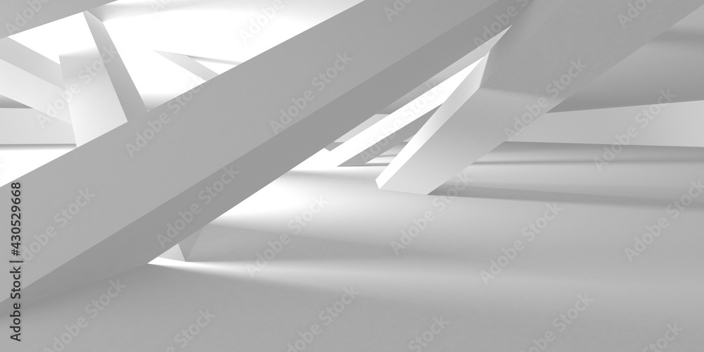 Fototapeta premium White Modern Background. Abstract Building Concept
