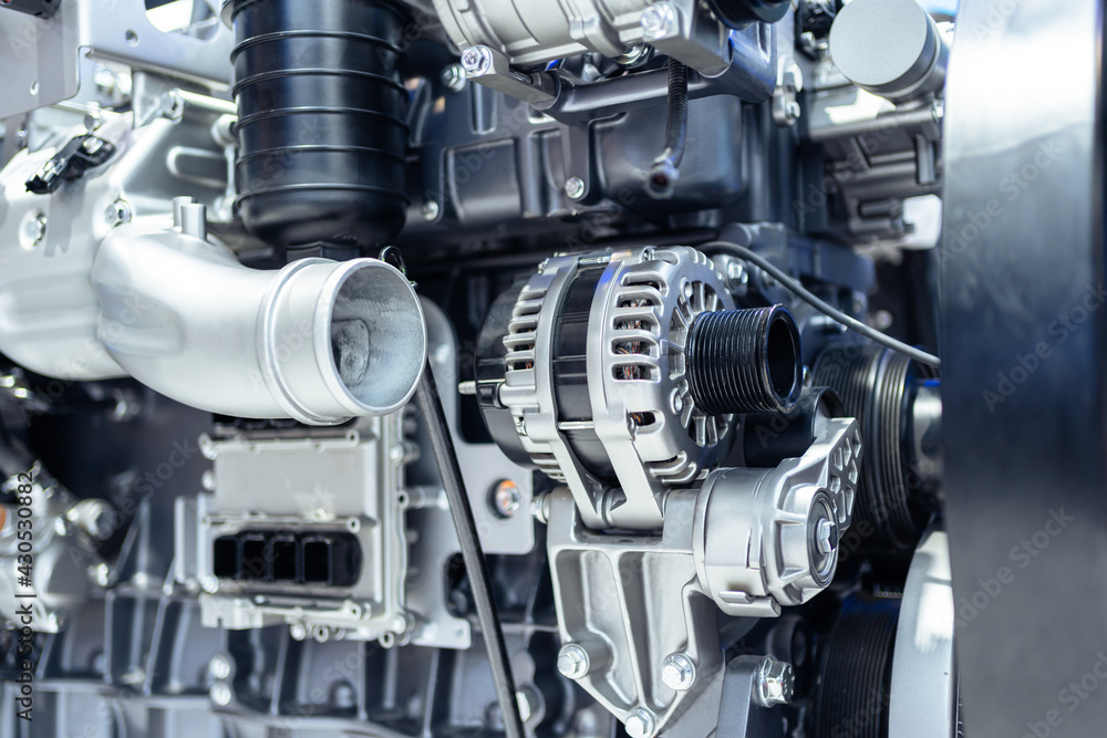 The engine in the car The engine in the car