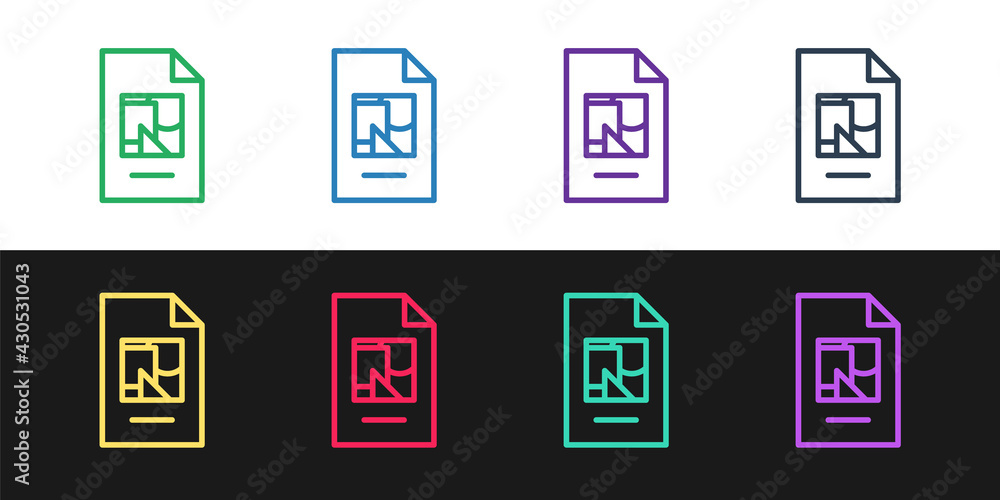 Set line File document with illustration icon isolated on black and white background. Checklist icon. Business concept. Vector Set line File document with illustration icon isolated on black and white background. Checklist icon. Business concept. Vector