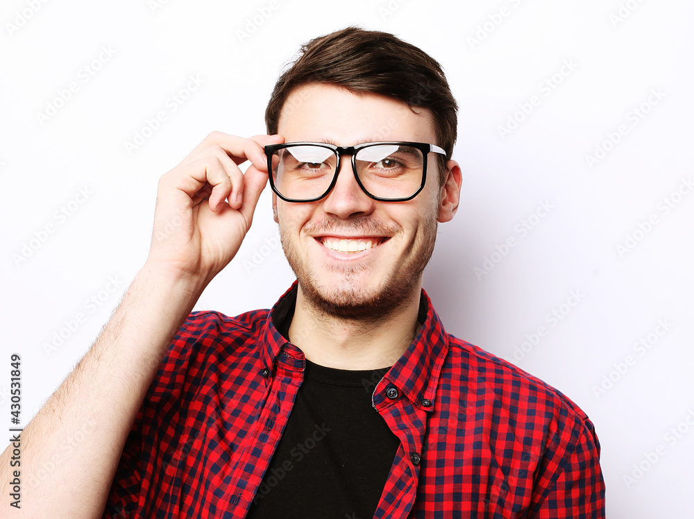 beautiful young man wearing glasses