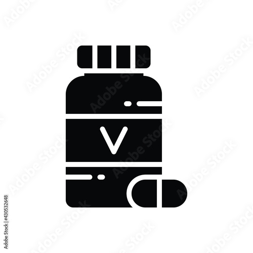 Black solid icon for vitamin