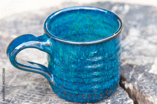 Blue handmade mug