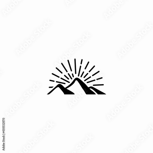 elegant mountain in retro style logo would be perfect  for a travel agency  a nature photographer or any art and design  related services.